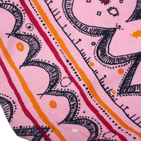 Marimekko Shoulder Bag Tote in Pink and Black Cotton Print 14x11" - Hey Viv - Picture 4 of 9